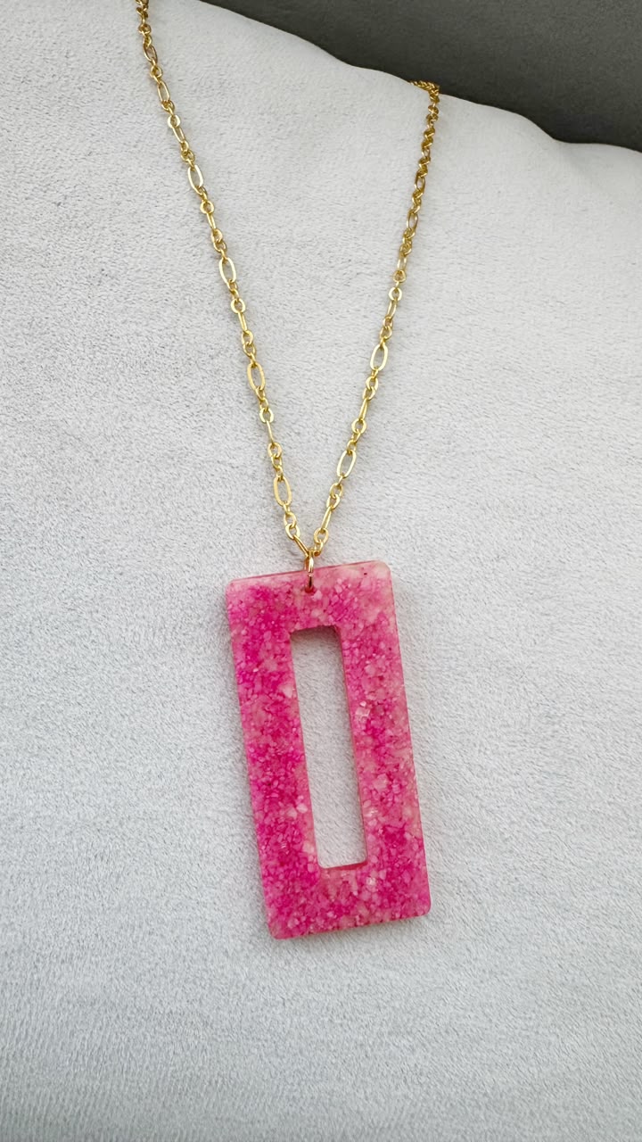 Collar Rectángulo Rosa