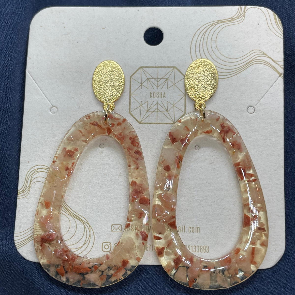 Aretes Óvalo Mineral