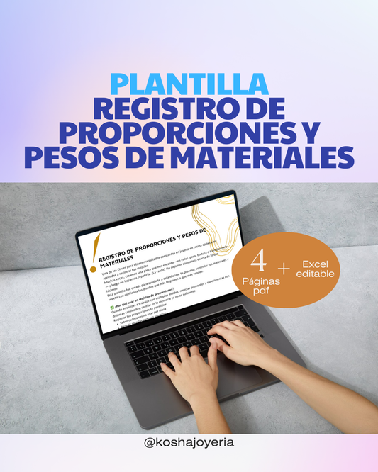 Plantilla editable de registro de proporciones y pesos – Kosha Academy (Formato Excel)