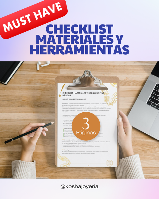 Checklist de materiales y herramientas básicas - Kosha Academy