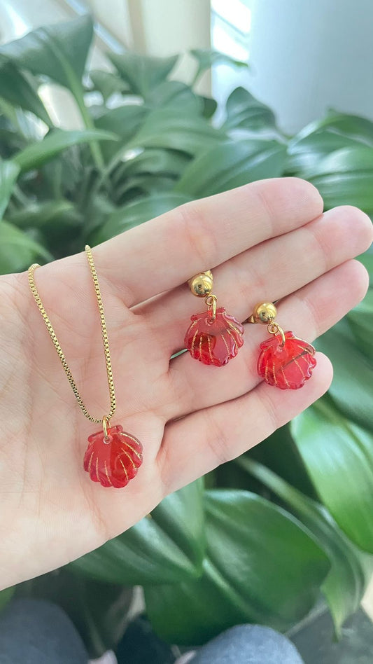 COLLAR + ARETES OSTRA