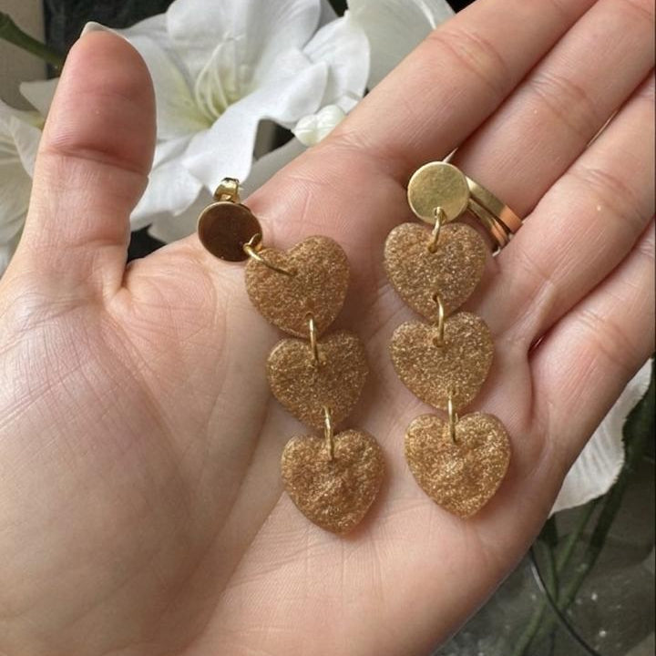 ARETES CORAZON TRIPLE💛💛💛