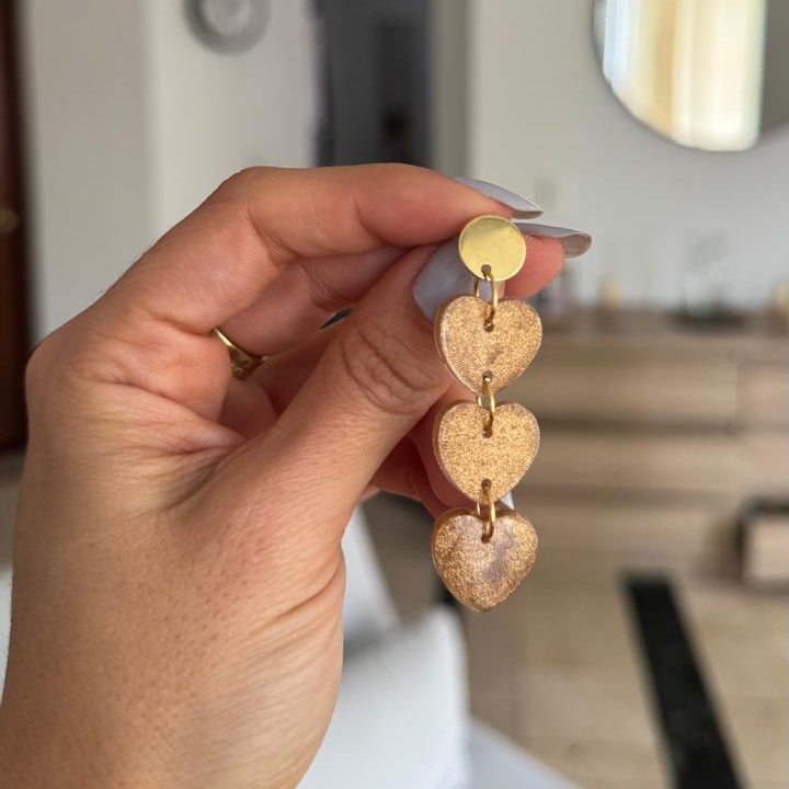 ARETES CORAZON TRIPLE💛💛💛