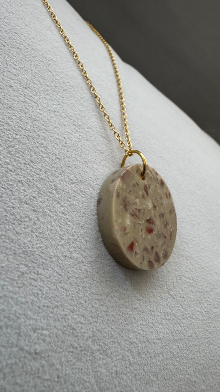 Collar Círculo Piedra Rosa