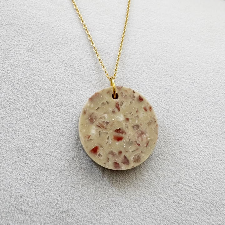 Collar Círculo Piedra Rosa