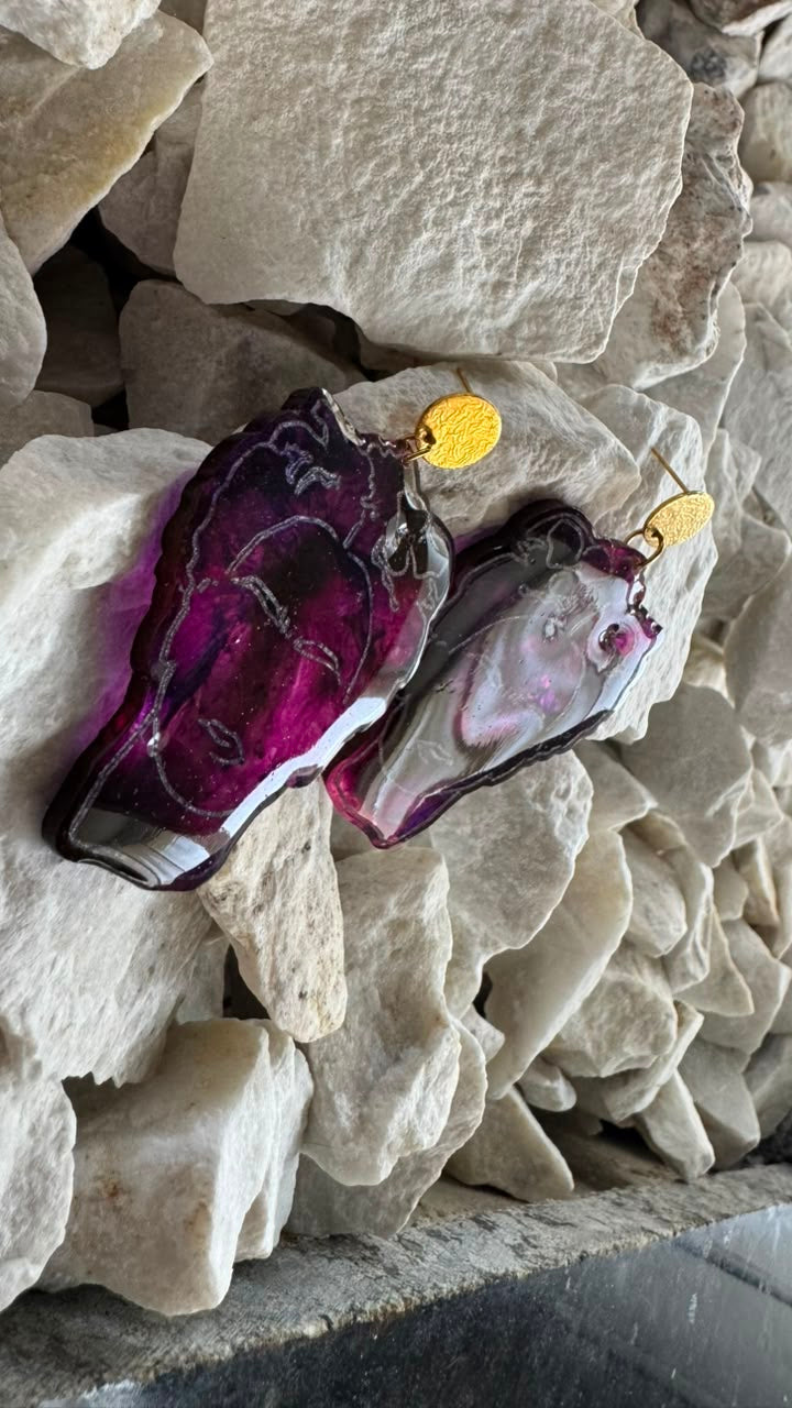 Aretes Frida Fucsia