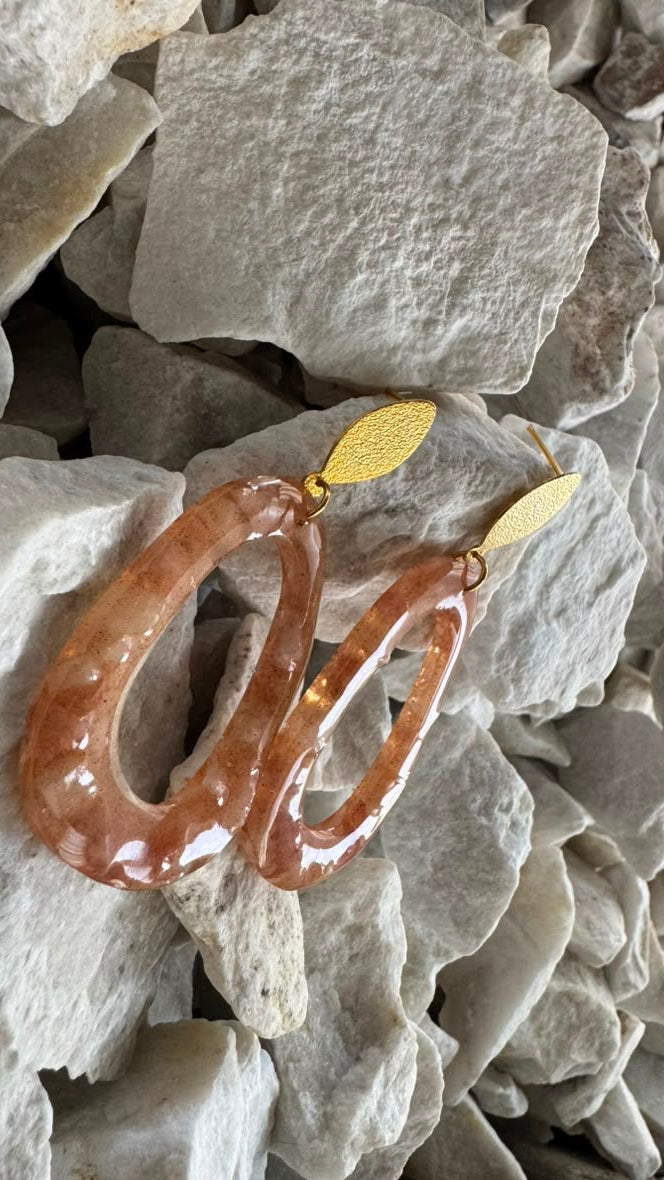 Aretes Gota Piedra - Rosa