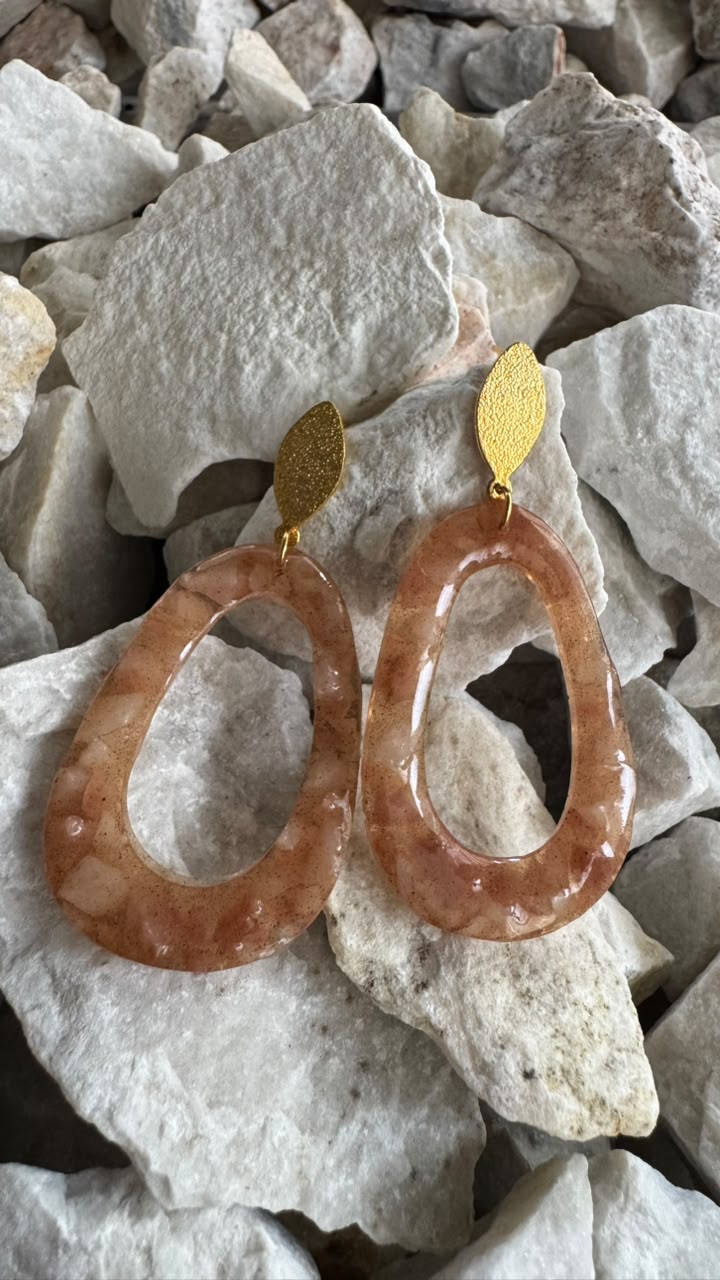 Aretes Gota Piedra - Rosa