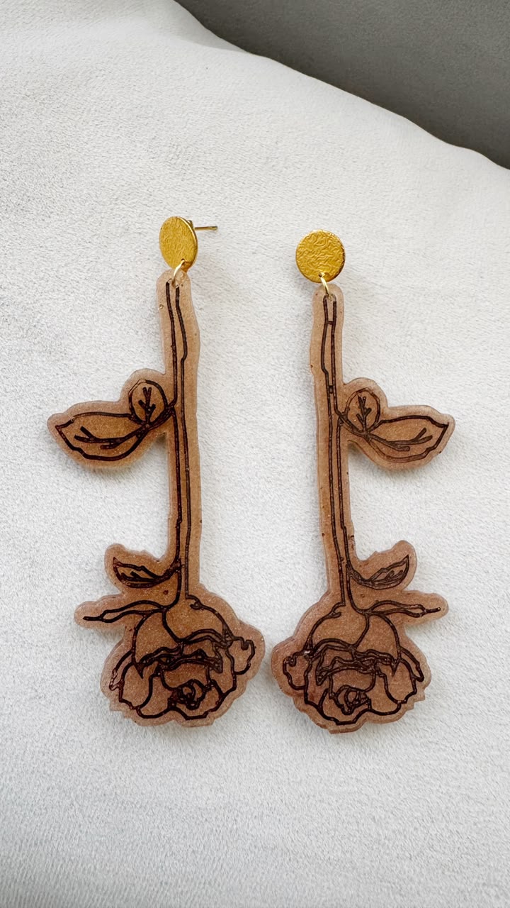 Aretes Rosa Botánica