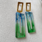 Aretes Prisma Azul Verde