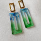 Aretes Prisma Azul Verde
