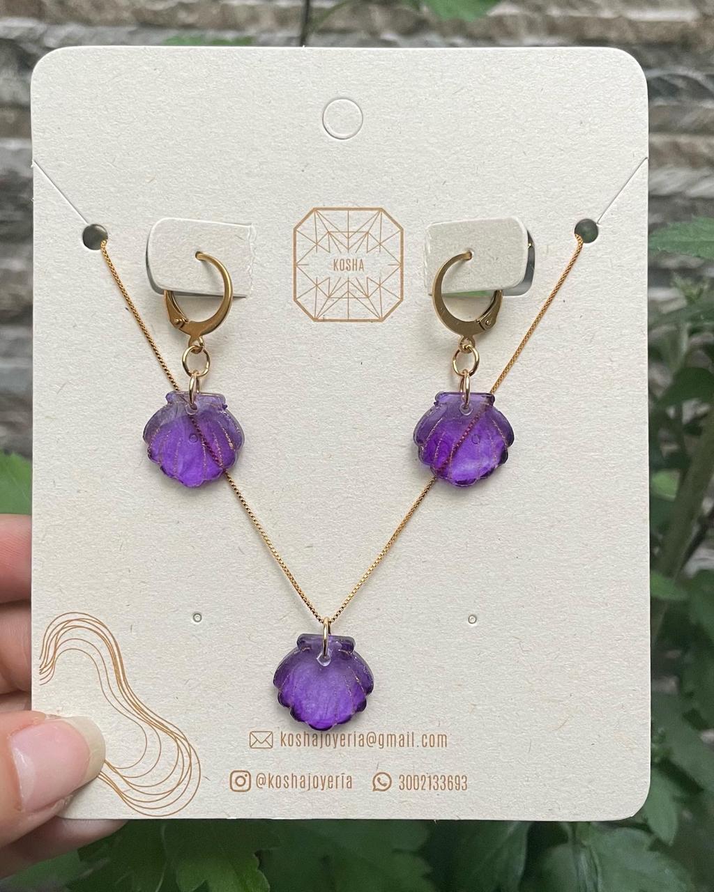 COLLAR + ARETES OSTRA